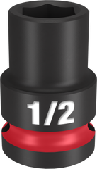 Milwaukee SHOCKWAVE Impact Duty Series 49-66-6202 Shallow Impact Socket, 1/2 in Socket, 1/2 in Drive, Square Drive