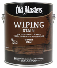 Old Masters 15201 Wiping Stain, Clear, Espresso, Liquid, 1 gal