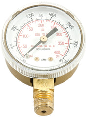 Forney 87728 Regulator Gauge, 0 to 400 psi Pressure, 1/4 in Connection, NPT