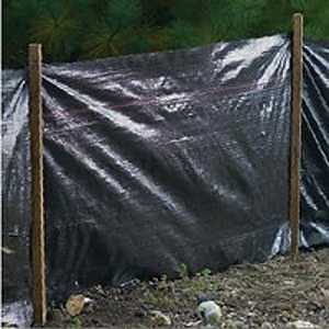 Mutual Industries 14987 Silt Fence, 100 ft L, 36 in W, 1-1/2 x 1-1/2 in Mesh, Fabric, Black