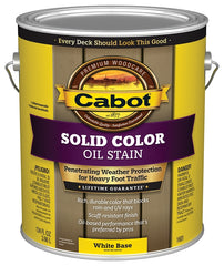 Cabot 140.0001601.007 Decking Stain, Opaque, White, Liquid, 1 gal