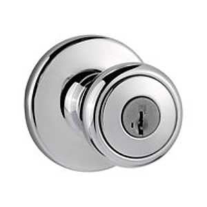 Kwikset 400T26DRCALRCSK3V Door Knob, Chrome/Satin, K3 Keyway, 3 Grade, Universal Hand