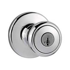 Kwikset 400T26DRCALRCSK3V Door Knob, Chrome/Satin, K3 Keyway, 3 Grade, Universal Hand