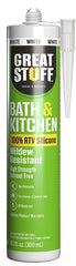 Great Stuff 99BATH3005 Caulk, White, Up to 180 deg F, 10.1 fl-oz, Cartridge