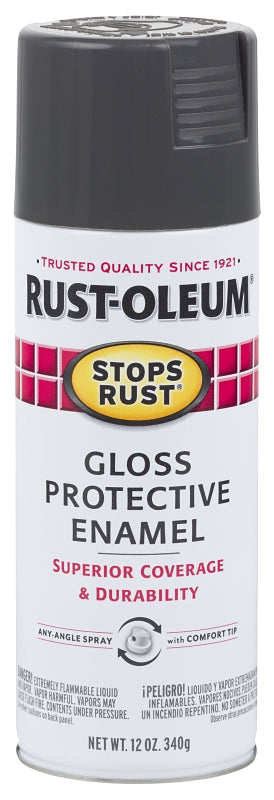 Stops Rust 7784830 Rust Preventative Spray Paint, Gloss, Charcoal Gray, 12 oz, Can