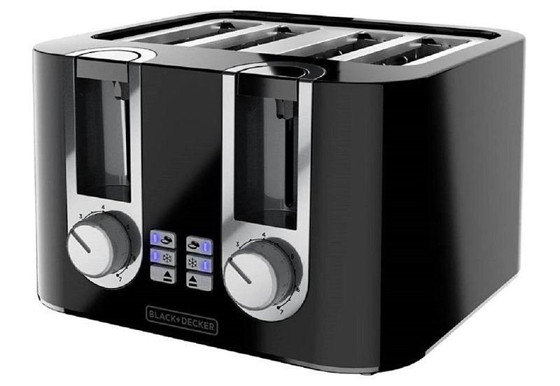 Black+Decker TR0045B Toaster, 850 W, 4 -Slice, 7, Black