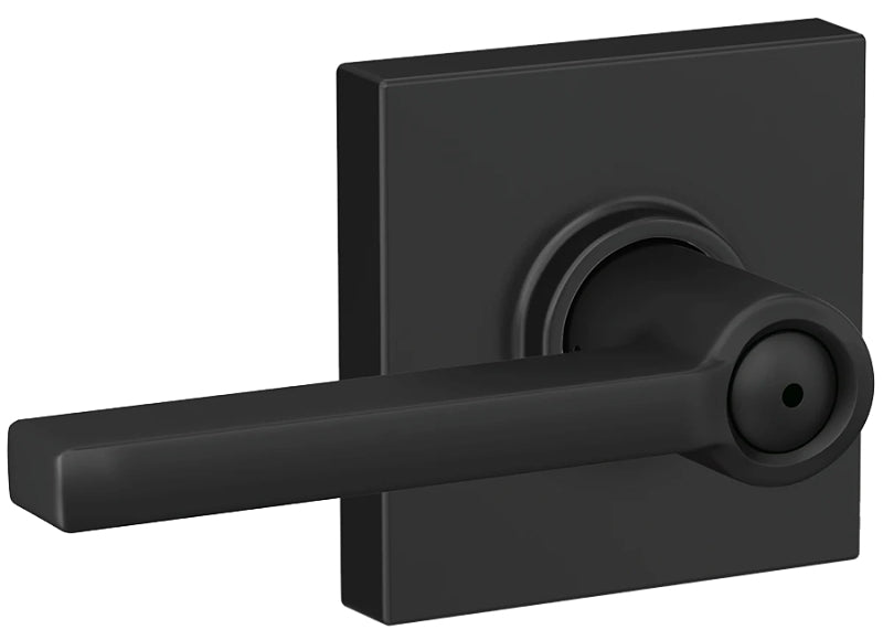 Schlage F Series F40 LAT 622 COL Privacy Lever, Mechanical Lock, Matte Black, Lever Handle, Metal, Residential