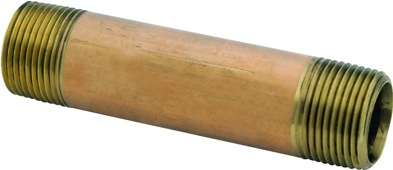 Anderson Metals 38300-0460 Pipe Nipple, 1/4 in, NPT, Brass, 870 psi Pressure, 6 in L