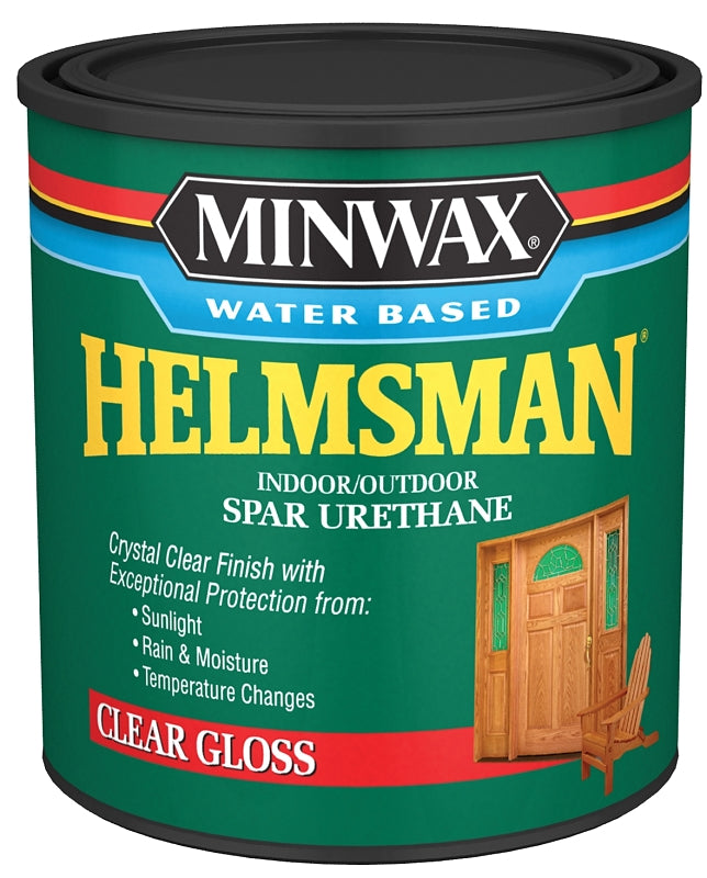 Minwax Helmsman 630500444 Spar Urethane Paint, Gloss, Liquid, Crystal Clear, 1 qt, Can