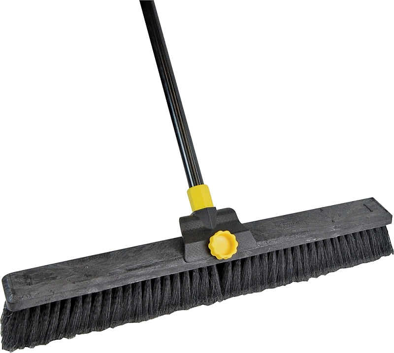 Quickie 00633 Push Broom, 24 in Sweep Face, Polypropylene Bristle, Steel Handle