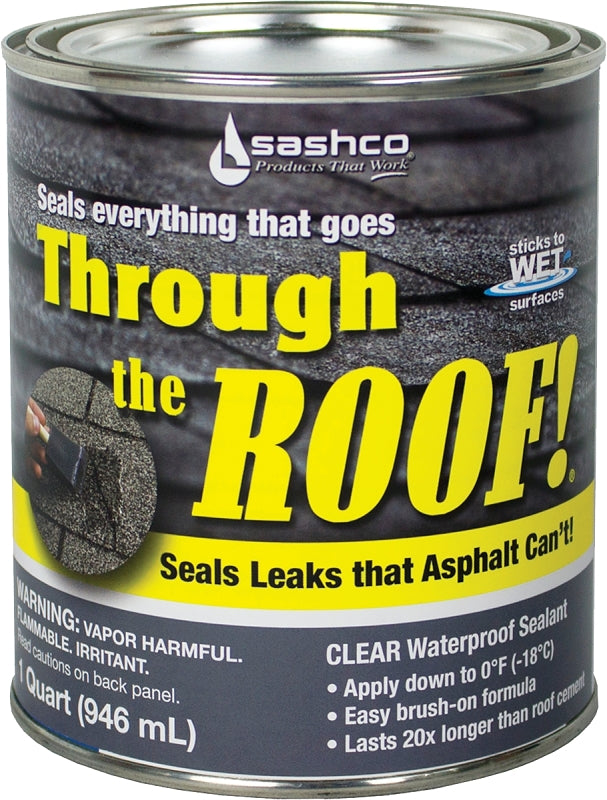 Through The Roof! 14023 Cement and Patching Sealant, Clear, Liquid, 1 qt Container