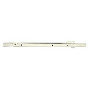 Knape & Vogt 1805RP WH 500 Euro Drawer Slide, 75 lb, Side Mounting, 500 mm L Rail, Steel, Epoxy-Coated