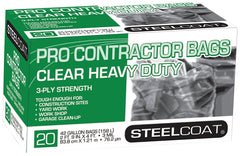 Steelcoat FG-P9934-51 Pro Contractor Bag, 42 gal, Clear