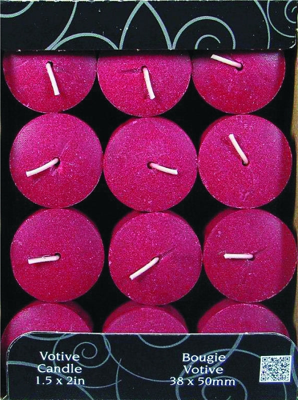 CANDLE-LITE 1276565 Scented Votive Candle, Juicy Black Cherries Fragrance, Burgundy Candle, 10 to 12 hr Burning