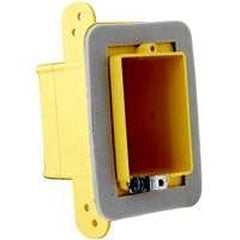 Raco 2011FBAR Vapor Barrier Box, 1-Gang, Polycarbonate, Yellow, Bracket