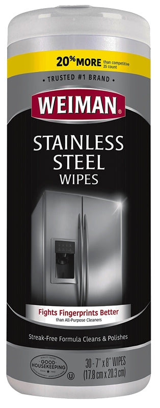 Weiman 92 Stainless Steel Wipes, 8 in L, 7 in W, Fresh