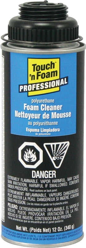 Touch 'n Foam Professional 4004528700 Polyurethane Foam Cleaner, Clear, 60 to 100 deg F, 12 oz Aerosol Can