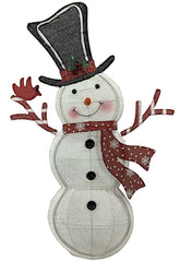 Santas Forest 72813 Glistening LED Snowman, 2 ft W, Mesh Fabric/Metal Frame, White, LED String Bulb