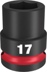 Milwaukee SHOCKWAVE Impact Duty Series 49-66-6249 Shallow Impact Socket, 17 mm Socket, 1/2 in Drive, Square Drive