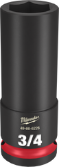 Milwaukee SHOCKWAVE Impact Duty Series 49-66-6226 Deep Impact Socket, 3/4 in Socket, 1/2 in Drive, Square Drive