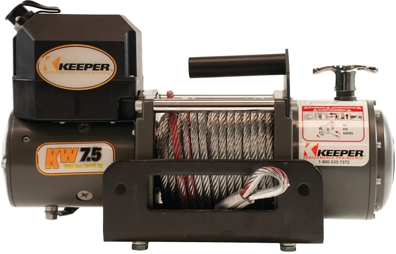 Keeper KW75122RM Winch, Electric, 12 VDC, 7500 lb