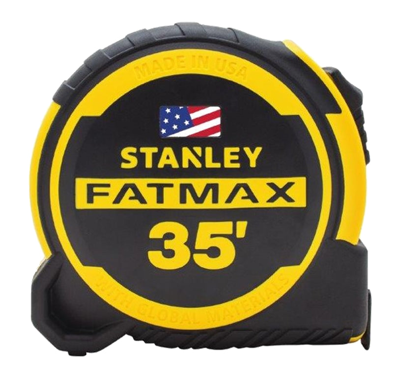 Stanley FMHT36335S Tape Measure, 35 ft L Blade, 1-1/4 in W Blade, Steel Blade, ABS Case, Black/Yellow Case