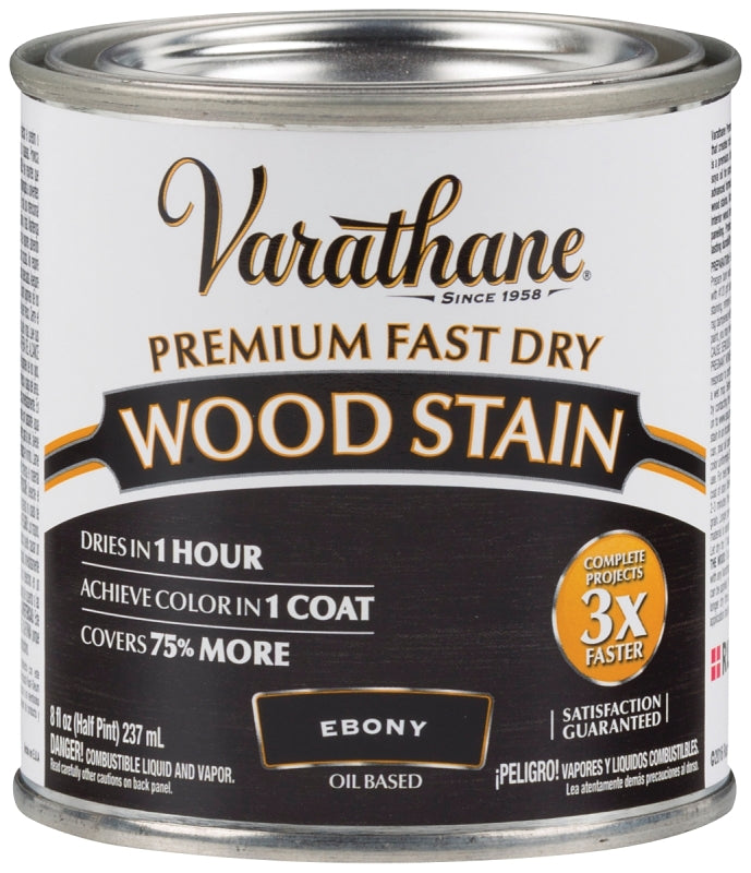 Varathane 269400 Stain, Ebony, Liquid, 0.5 pt, Can