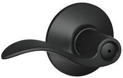 Schlage F Series F40ACC622 Privacy Lever, Mechanical Lock, Matte Black, Lever Handle, Metal, Residential, Grade 2 Grade