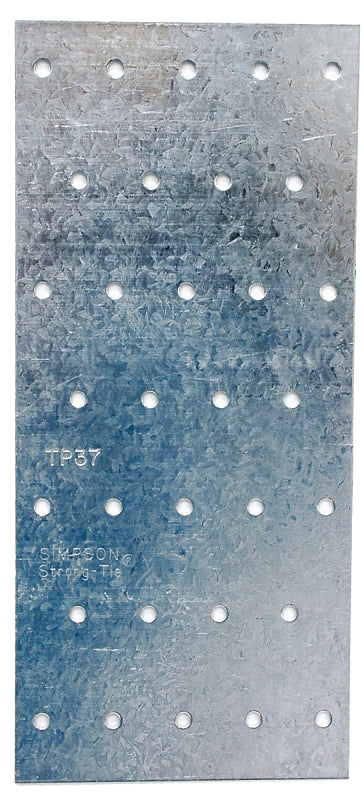 Simpson Strong-Tie TP37 Tie Plate, 7 in L, 3-1/8 in W, 0.035 in Thick, Steel, Galvanized
