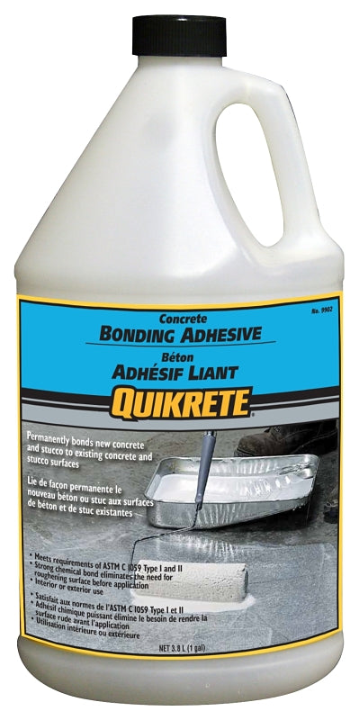 Quikrete 990203 Concrete Bonding Adhesive, Liquid, Vinyl Acetate, White, 1 gal Jug