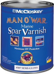 McCloskey Man O' War 080.0006507.005 Marine Spar Varnish, Semi-Gloss, Clear, Liquid, 1 qt