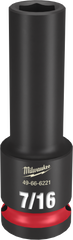 Milwaukee SHOCKWAVE Impact Duty Series 49-66-6221 Deep Impact Socket, 7/16 in Socket, 1/2 in Drive, Square Drive