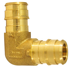 Apollo Valves ExpansionPEX Series EPXE1212 Pipe Elbow, 1/2 in, Barb, 90 deg Angle, Brass, 200 psi Pressure