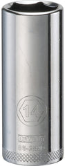 DeWALT DWMT86289OSP Drive Socket, 14 mm Socket, 1/4 in Drive, 6-Point, Steel, Polished Chrome Vanadium