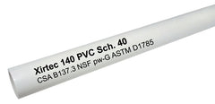 Xirtec 140 022748 Pipe, 1/2 in, 10 ft L, SCH 40 Schedule, White