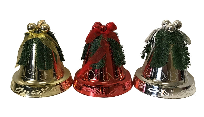 Hometown Holidays 99929 Decorated Bell Ornament, 200 mm H, PVC, Assorted