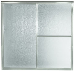 Sterling 5900 Series 5906-59S Bath Door, Deluxe Frame, Aluminum Frame, Rain Glass, Tempered Glass, Sliding Door