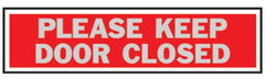 Hy-Ko 444 Princess Sign, Rectangular, PLEASE KEEP DOOR CLOSED, Silver Legend, Red Background, Aluminum
