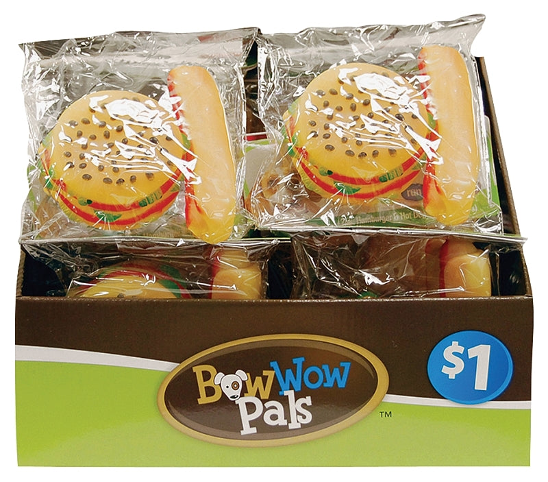 Bow Wow Pals 8852 Dog Toy, Squeaker Toy, Vinyl, Assorted