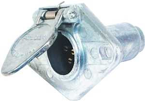 US Hardware RV-495C Trailer Connector, 6-Pole, Male Contact, Zinc
