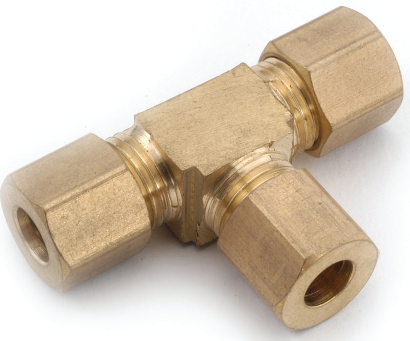 Anderson Metals 750064-05 Pipe Tee, 5/16 in, Compression, Brass, 300 psi Pressure