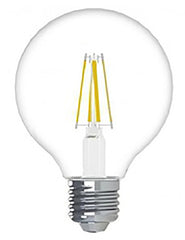 GE Industrial Solutions 23049 LED Bulb, Globe, G25 Lamp, 25 W Equivalent, E26 Lamp Base, Dimmable, Clear