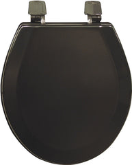 Bemis H500AR047 Toilet Seat, Round, Wood, Black, Adjustable Hinge