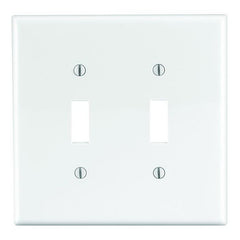 Leviton PJ2-W Wallplate, 4-7/8 in L, 4.94 in W, 2 -Gang, Nylon, White