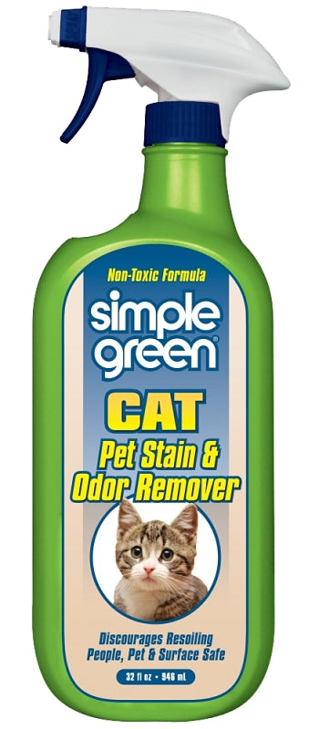 Simple Green 2010000615311 Cat Stain and Odor Remover, Liquid, Citrus, 32 oz