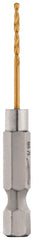 Milwaukee 48-89-4601 Impact Drill Bit, 1/16 in Dia, 2-1/4 in OAL, Twist Flute, 1/4 in Dia Shank, Hex Shank