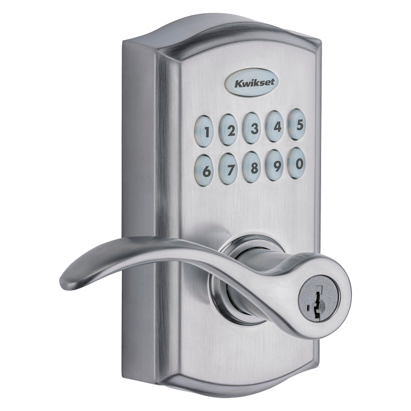 Kwikset 955PML 26D SMT CP Electronic Pembroke Lever, Satin Chrome, Commercial, AAA Grade, Zinc, Keypad Included