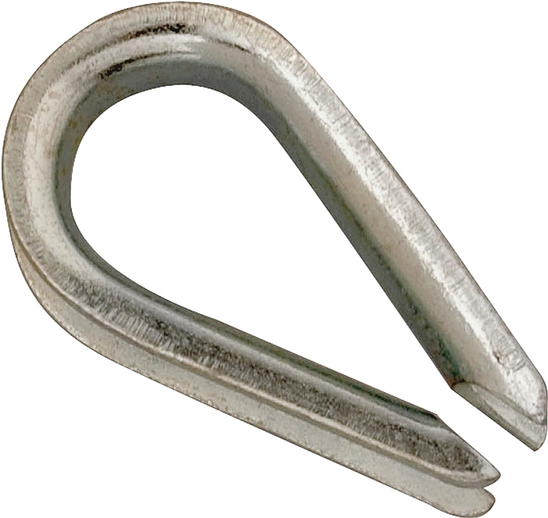 Campbell T7670649 Wire Rope Thimble, 3/8 in Dia Cable, Malleable Iron, Electro-Galvanized