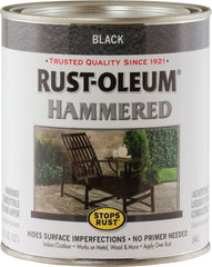 Stops Rust 7215502 Enamel Paint, Hammered Sheen, Black, 1 qt, Can, 75 to 150 sq-ft/qt Coverage Area
