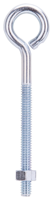ProSource LR272 Eye Bolt, 6.4 mm Thread, Machine Thread, 2-3/8 in L Thread, 1 in Dia Eye, 146 lb Working Load, Steel